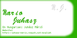 mario juhasz business card